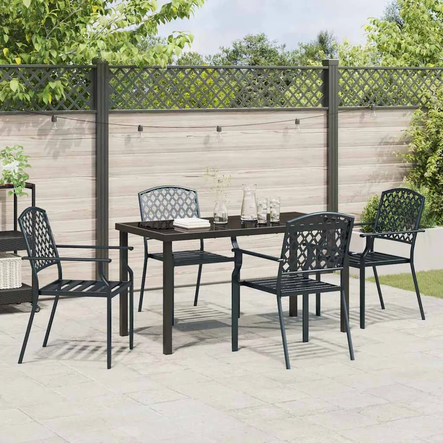 Ensemble de salle à manger pour jardin 5 pcs Anthracite - 4
