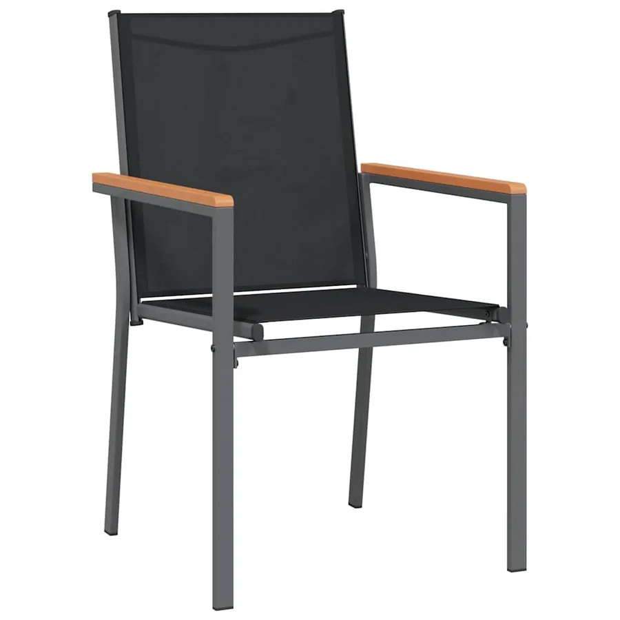 Ensemble de salle à manger pour jardin 5 pcs Noir - 6