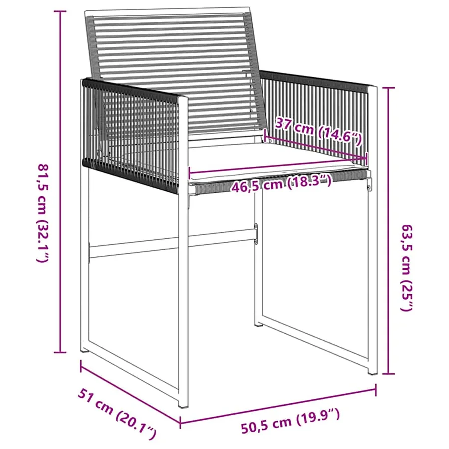 Ensemble de salle à manger pour jardin 9 pcs Noir polyrotin - 8