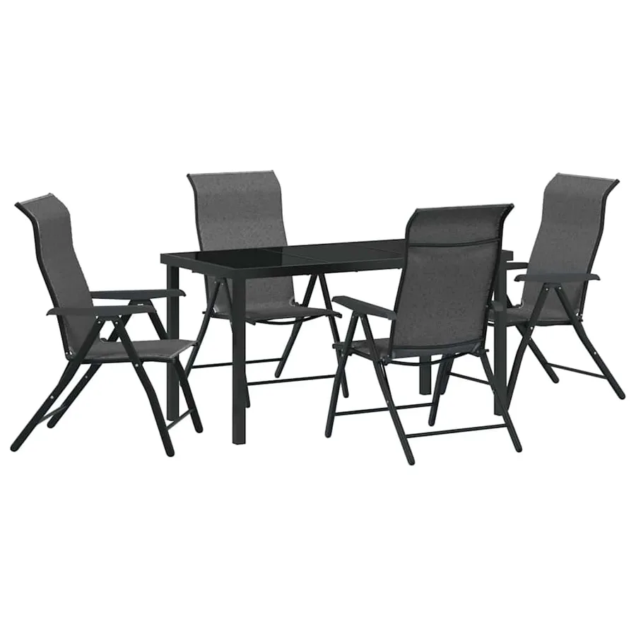 Ensemble de salle à manger pour jardin 5 pcs Gris - 2