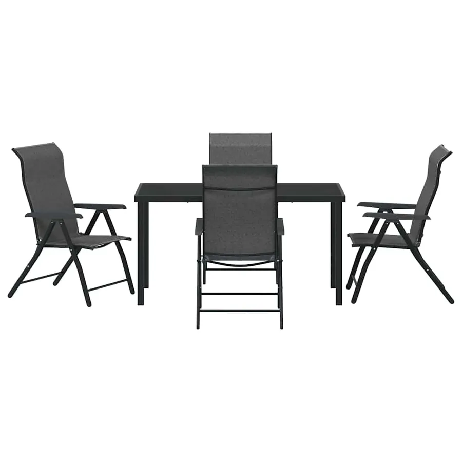Ensemble de salle à manger pour jardin 5 pcs Gris - 7