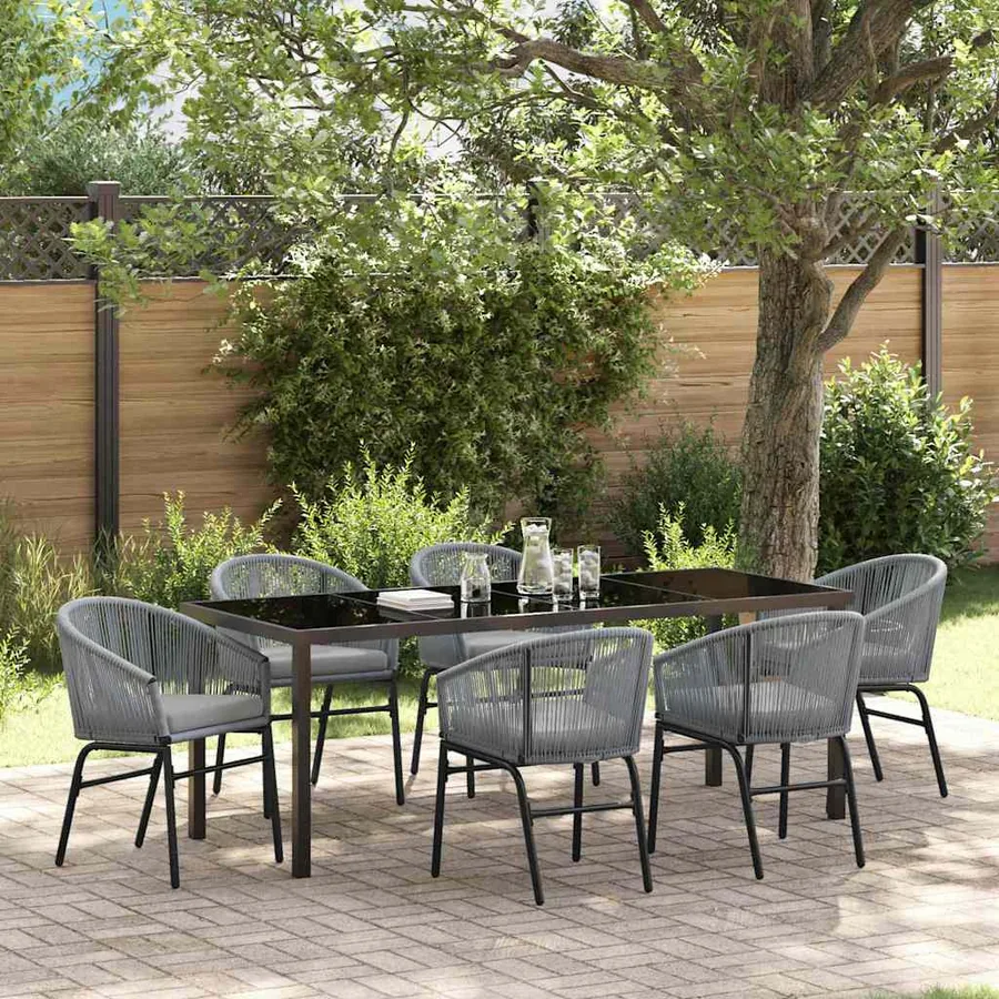 Ensemble de salle à manger pour jardin 7 pcs Anthracite