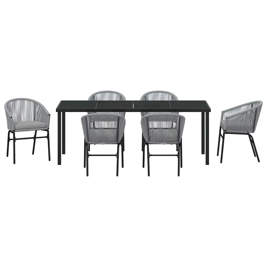 Ensemble de salle à manger pour jardin 7 pcs Anthracite - 7