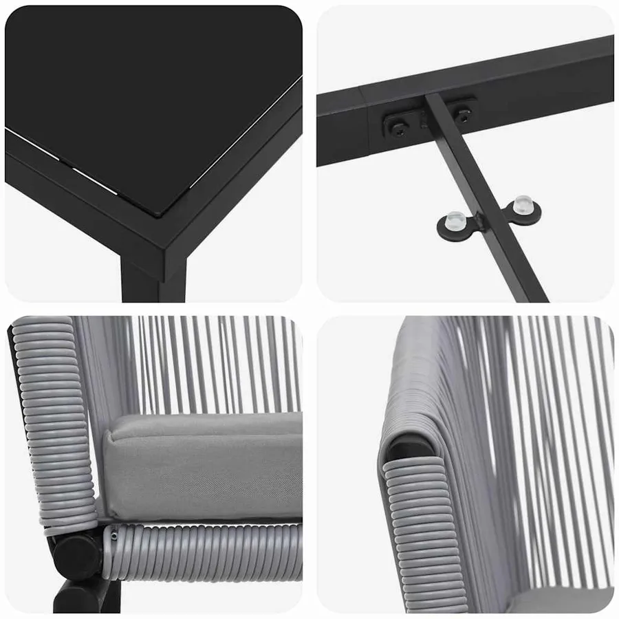 Ensemble de salle à manger pour jardin 7 pcs Anthracite - 9