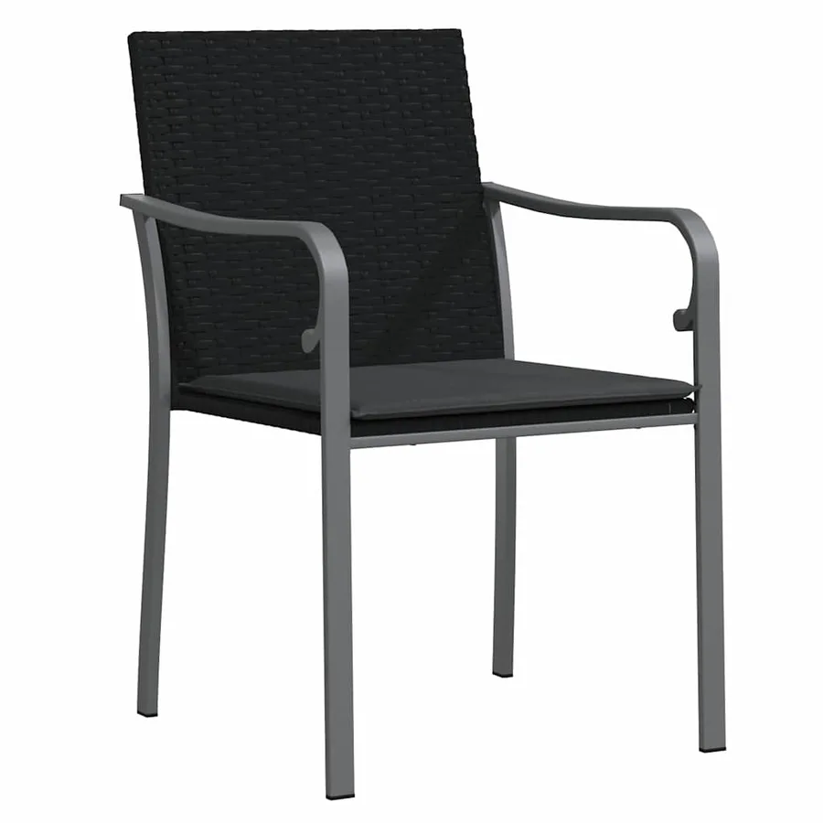 Ensemble de salle à manger pour jardin 9 pcs Noir et gris - 6