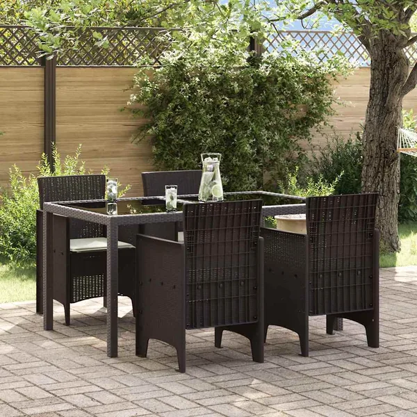 Chaise de jardin 4 pcs Marron 53 x 49 x 85 cm Polypropylène