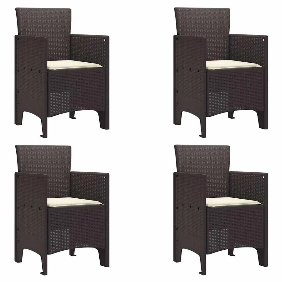 Chaise de jardin 4 pcs Marron 53 x 49 x 85 cm Polypropylène - 2