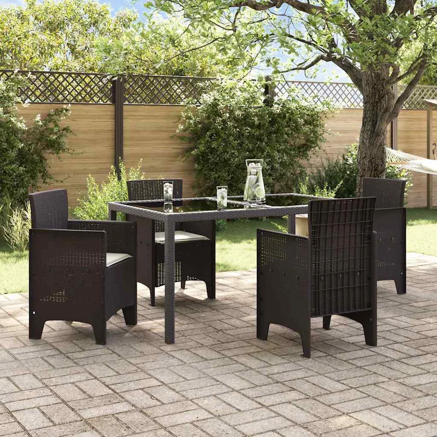 Chaise de jardin 4 pcs Marron 53 x 49 x 85 cm Polypropylène - 3