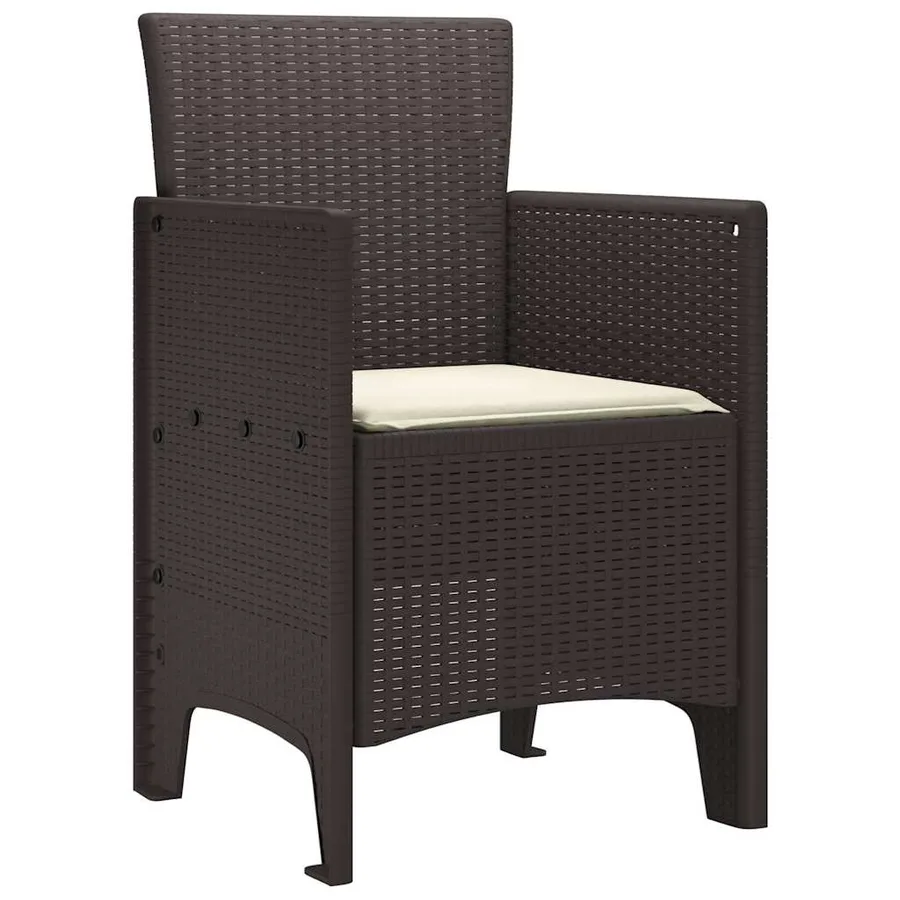 Chaise de jardin 4 pcs Marron 53 x 49 x 85 cm Polypropylène - 4