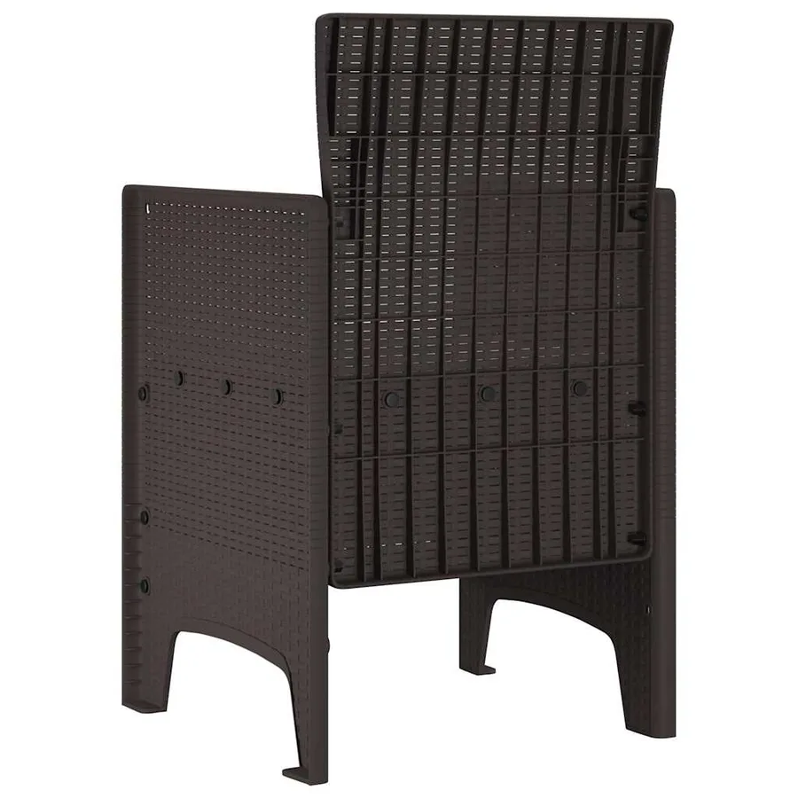 Chaise de jardin 4 pcs Marron 53 x 49 x 85 cm Polypropylène - 7
