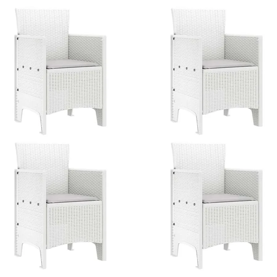 Chaise de jardin 4 pcs Blanc 53 x 49 x 85 cm Polypropylène - 2