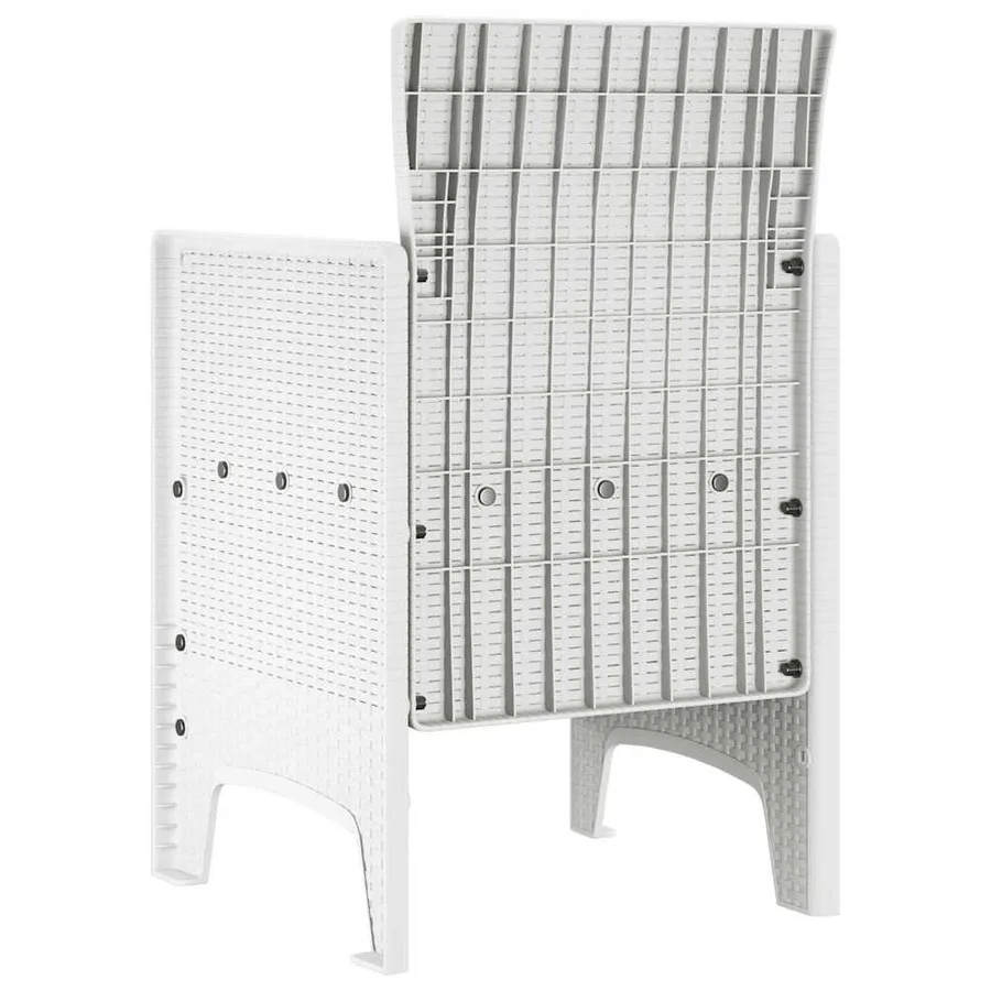 Chaise de jardin 4 pcs Blanc 53 x 49 x 85 cm Polypropylène - 5