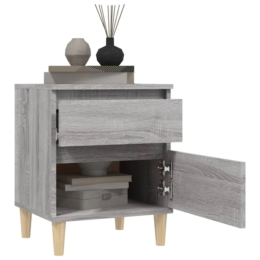 Tables de chevet 2 pcs Sonoma gris 40x35x50 cm - 4