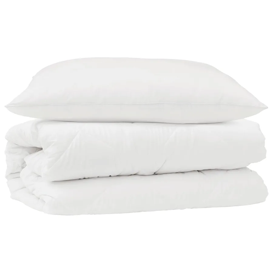 Ensemble de Duvet avec oreiller 2 pcs Blanc Microfibre - 2