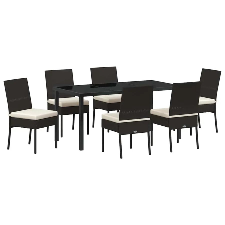 Ensemble de salle à manger pour jardin 7 pcs Noir - 2