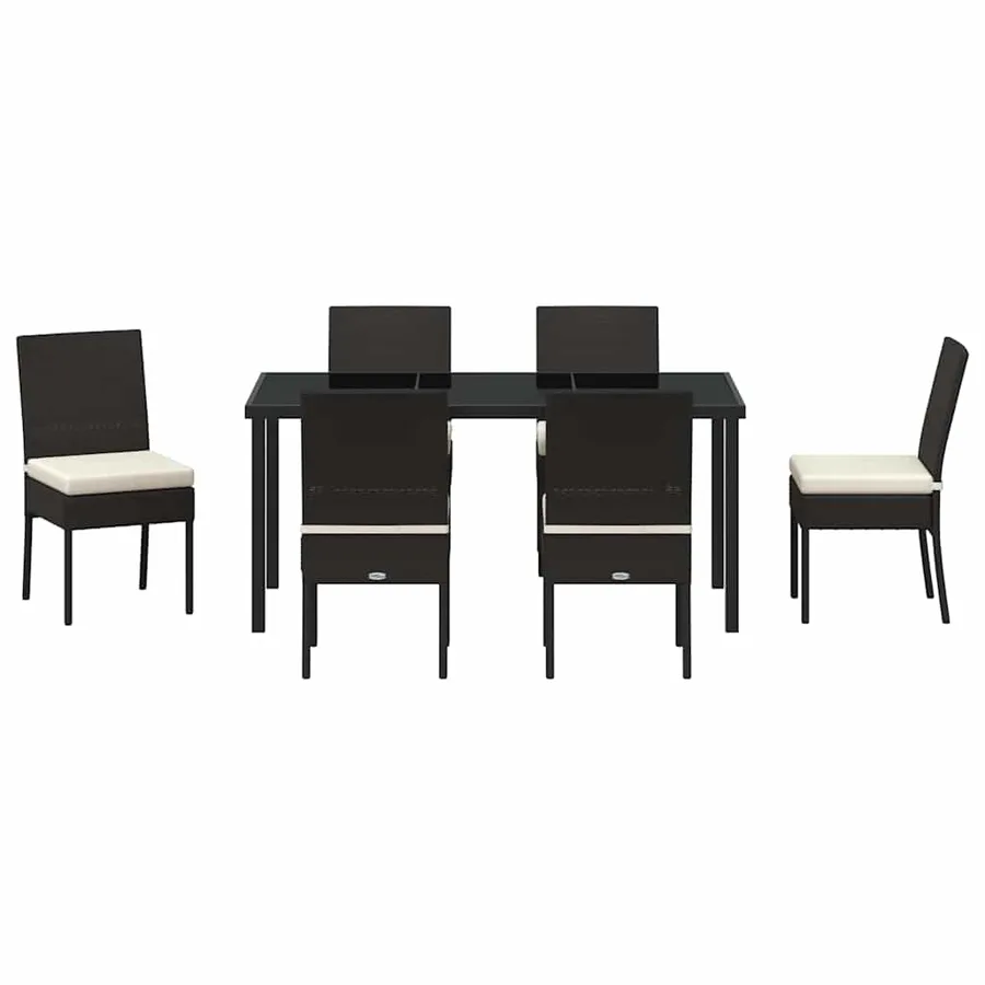Ensemble de salle à manger pour jardin 7 pcs Noir - 7