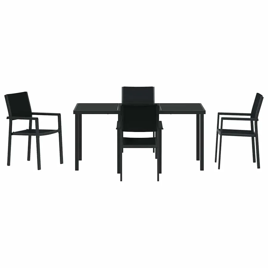 Ensemble de salle à manger pour jardin 5 pcs Noir - 7