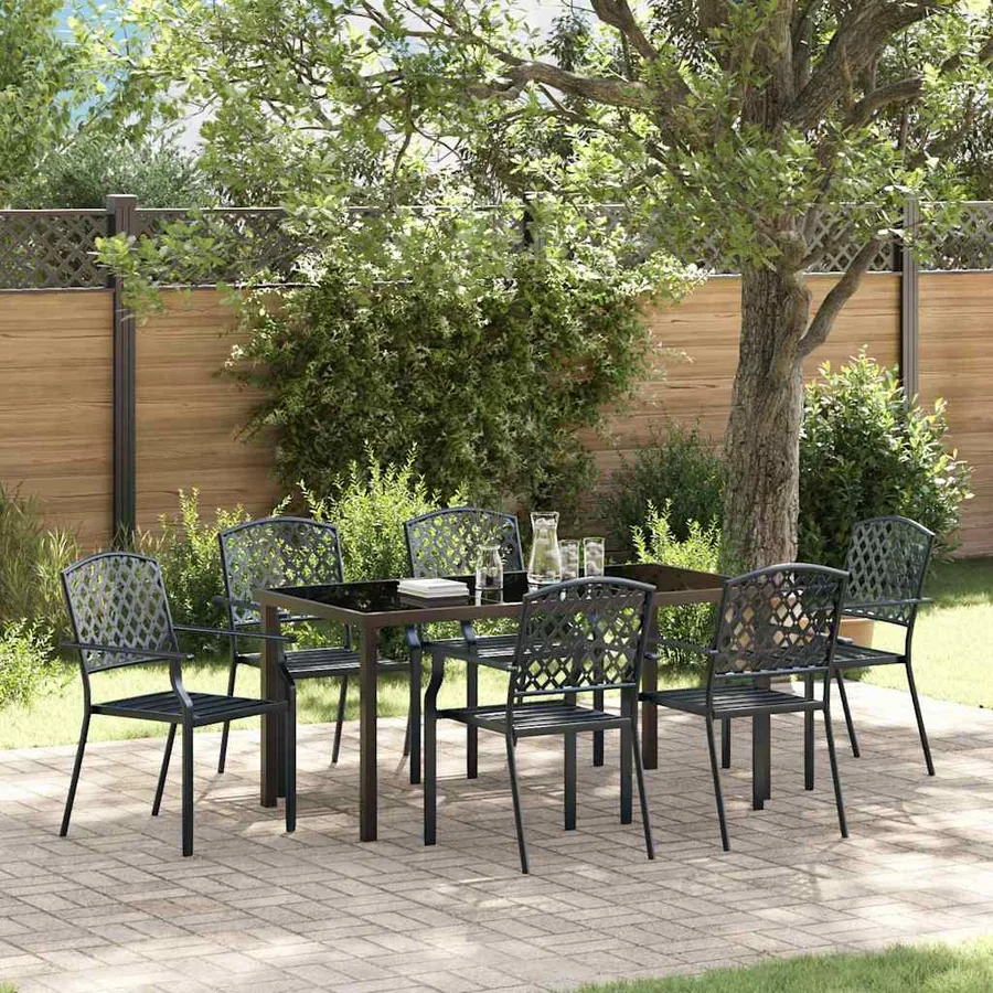 Ensemble de salle à manger pour jardin 7 pcs Anthracite