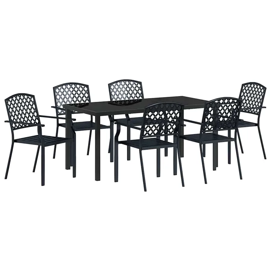 Ensemble de salle à manger pour jardin 7 pcs Anthracite - 2