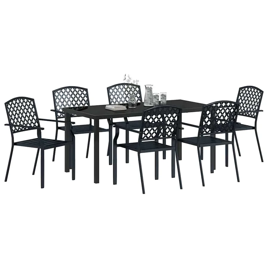 Ensemble de salle à manger pour jardin 7 pcs Anthracite - 3