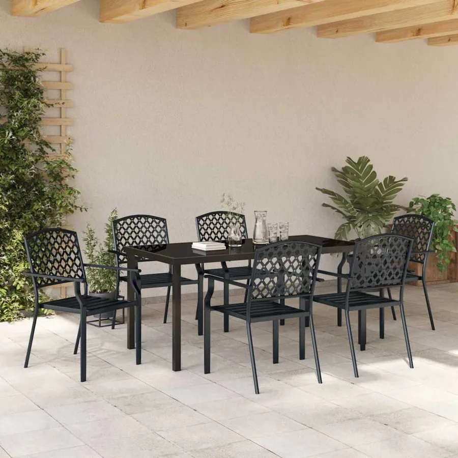 Ensemble de salle à manger pour jardin 7 pcs Anthracite - 4