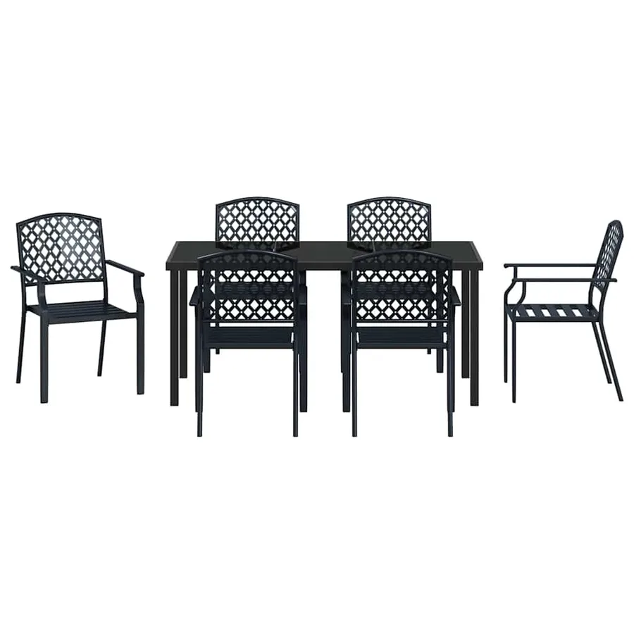 Ensemble de salle à manger pour jardin 7 pcs Anthracite - 7
