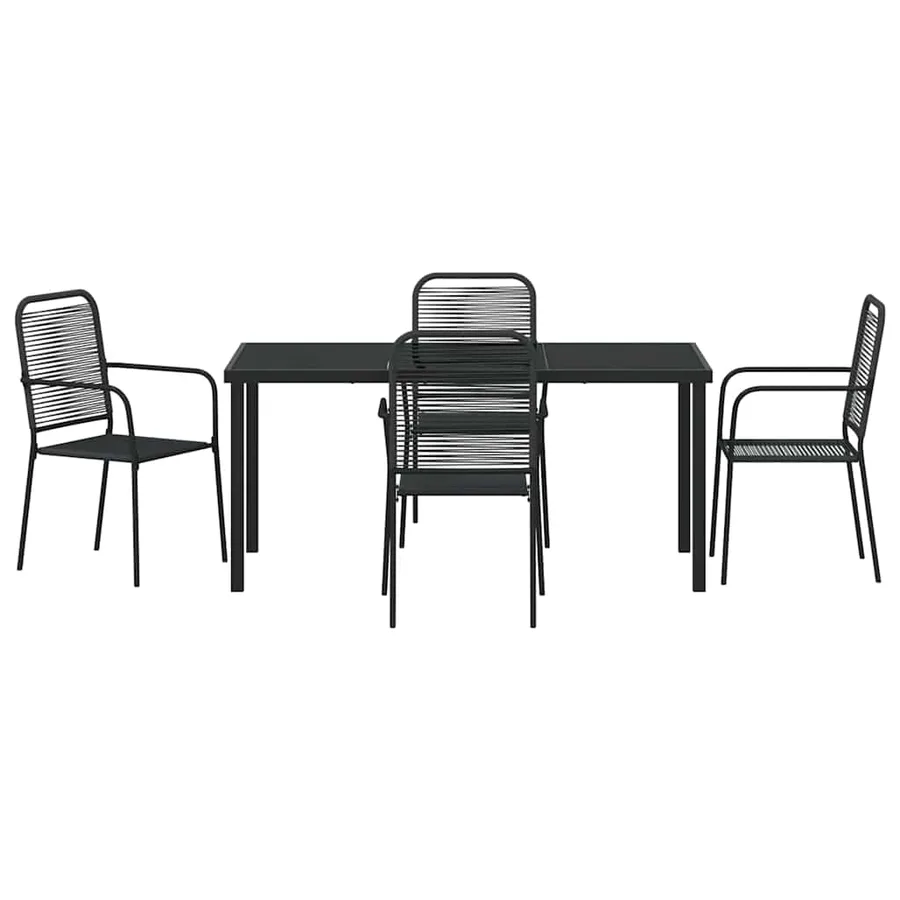 Ensemble de salle à manger pour jardin 5 pcs Noir - 7