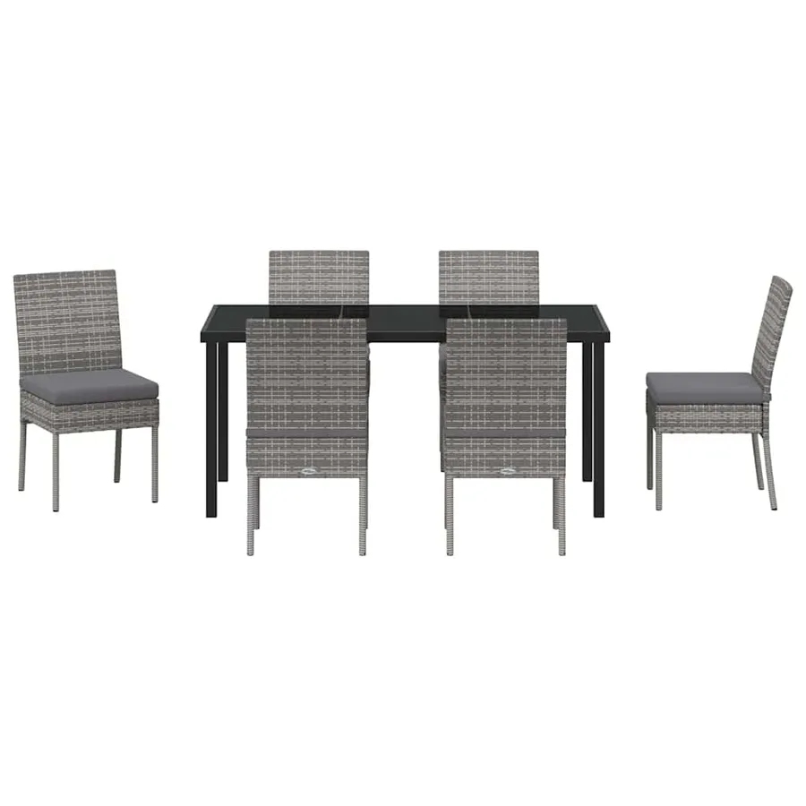 Ensemble de salle à manger pour jardin 7 pcs Gris - 7