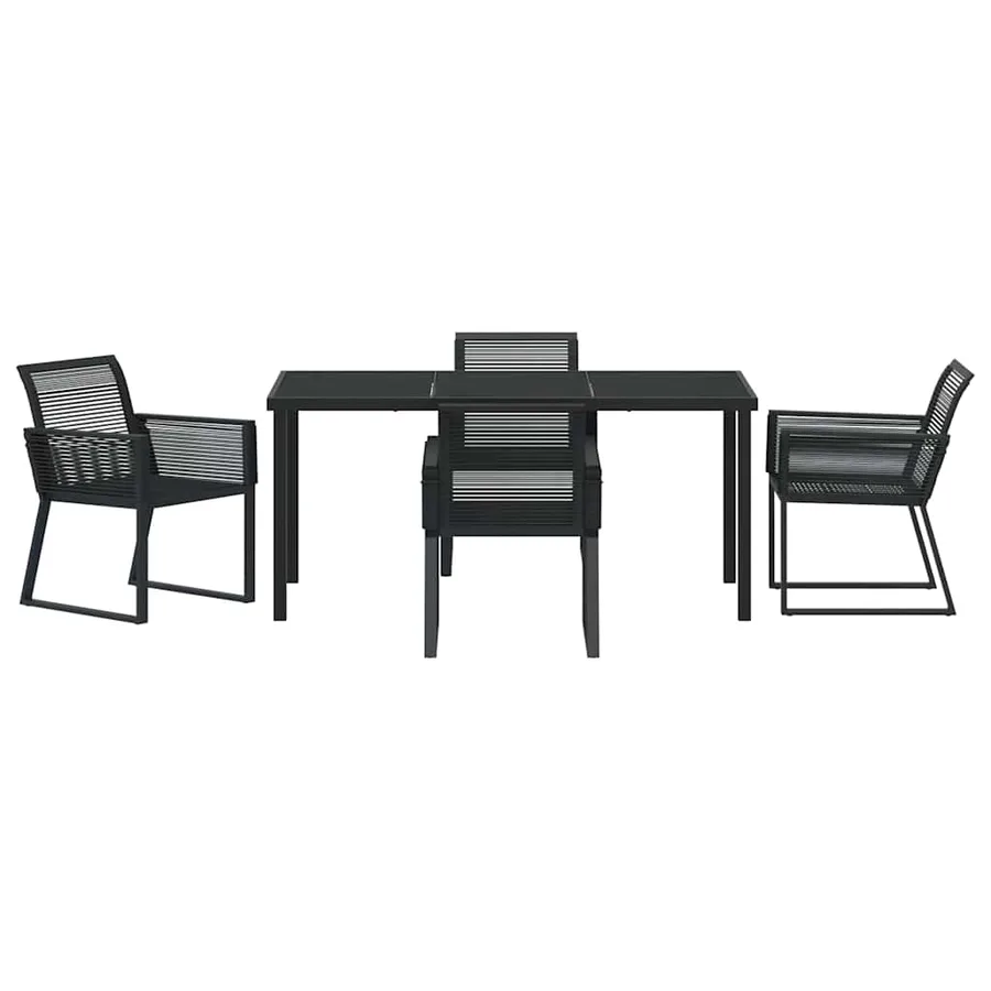Ensemble de salle à manger pour jardin 5 pcs Noir - 7