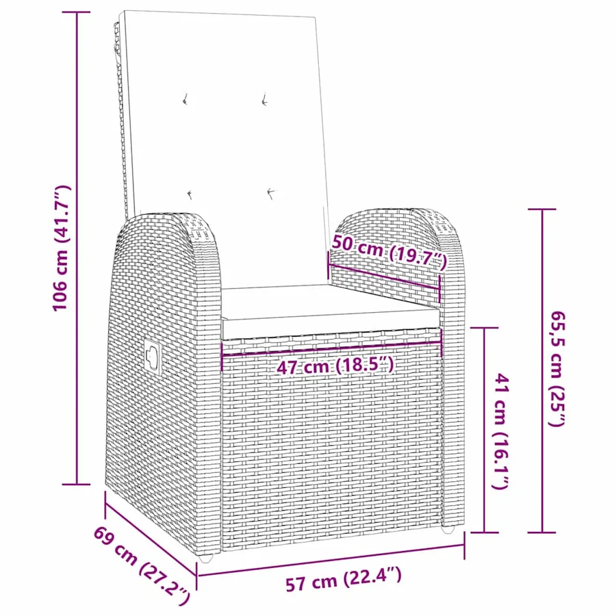 Ensemble de salle à manger pour jardin 5 pcs Gris polyrotin - 10