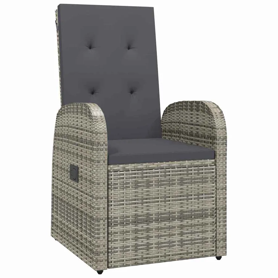 Ensemble de salle à manger pour jardin 5 pcs Gris polyrotin - 6