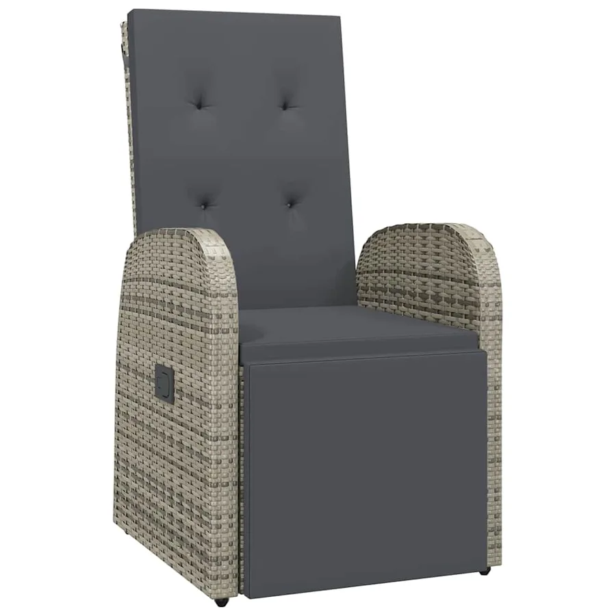 Ensemble de salle à manger pour jardin 5 pcs Gris polyrotin - 6