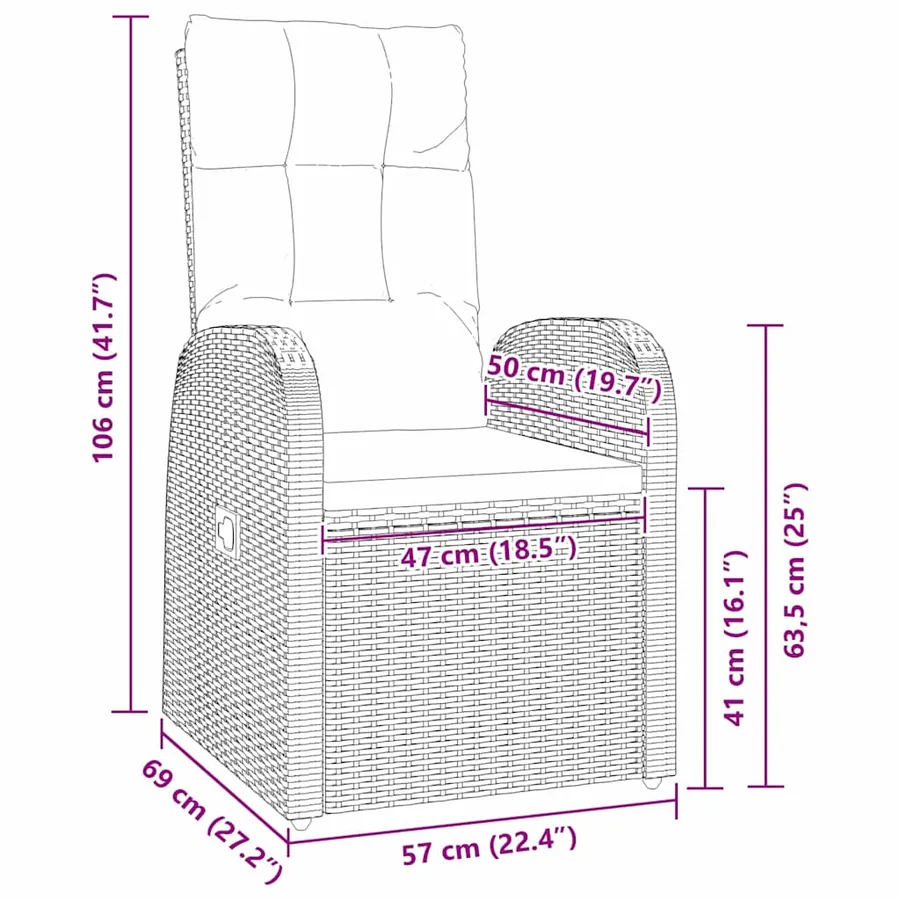 Ensemble de salle à manger pour jardin 7 pcs Noir polyrotin - 10