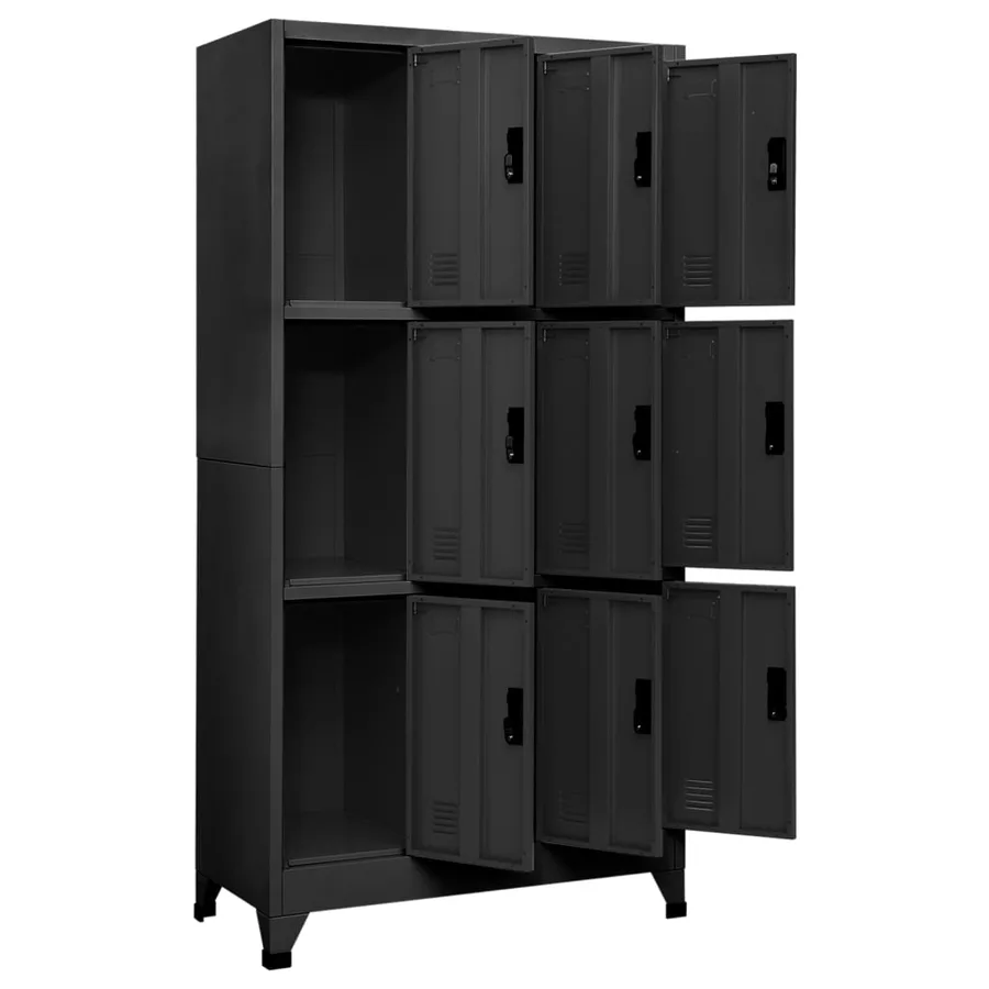 Armoire à casiers Anthracite 90x45x180 cm Acier - 3