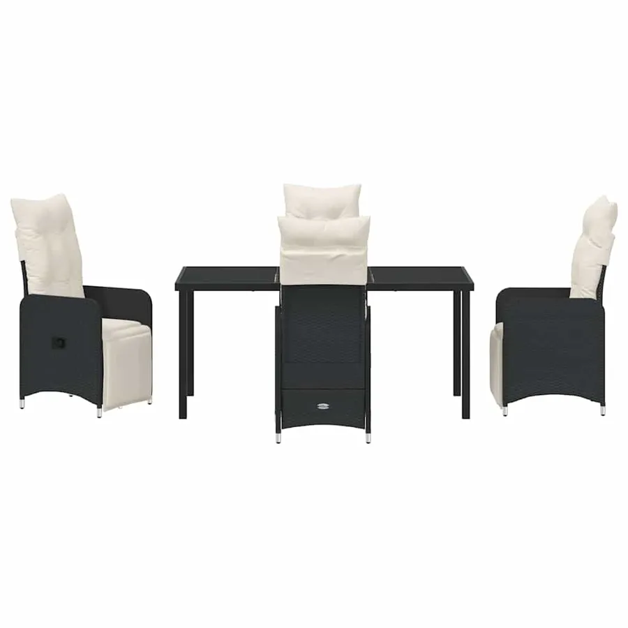 Ensemble de salle à manger pour jardin 5 pcs Noir polyrotin - 7