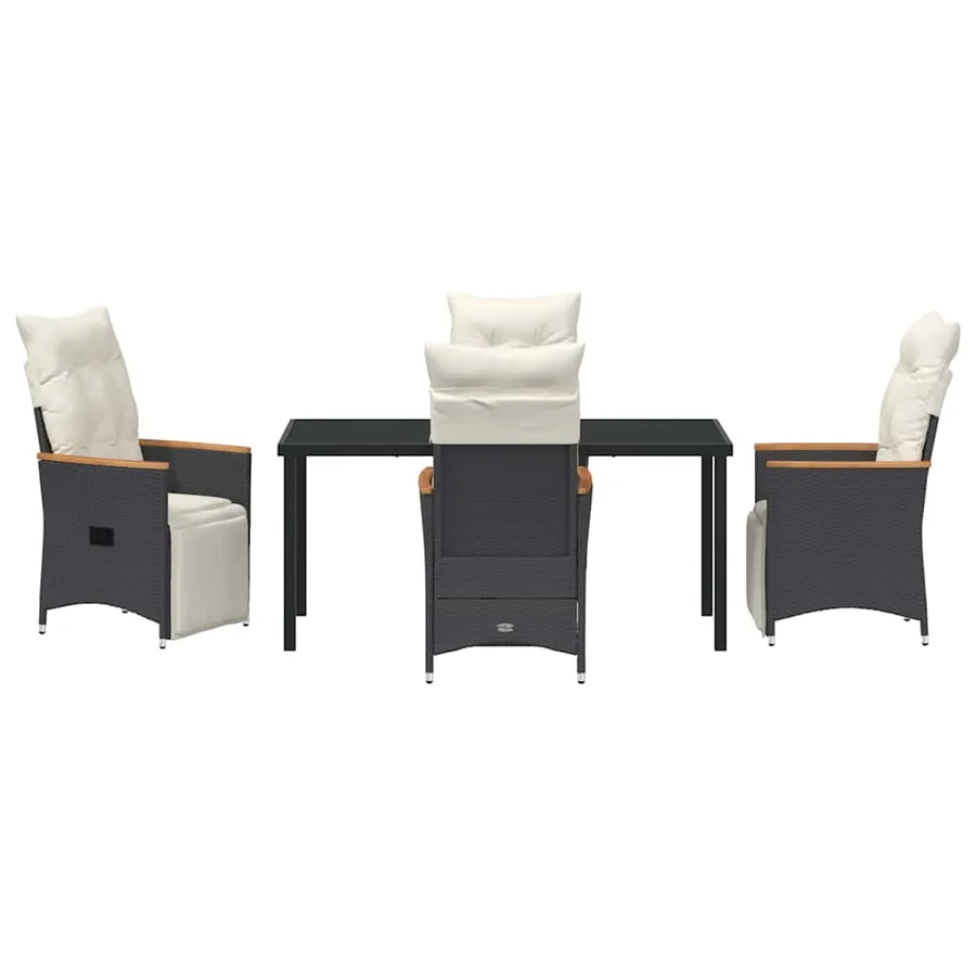 Ensemble de salle à manger pour jardin 5 pcs Noir polyrotin - 7