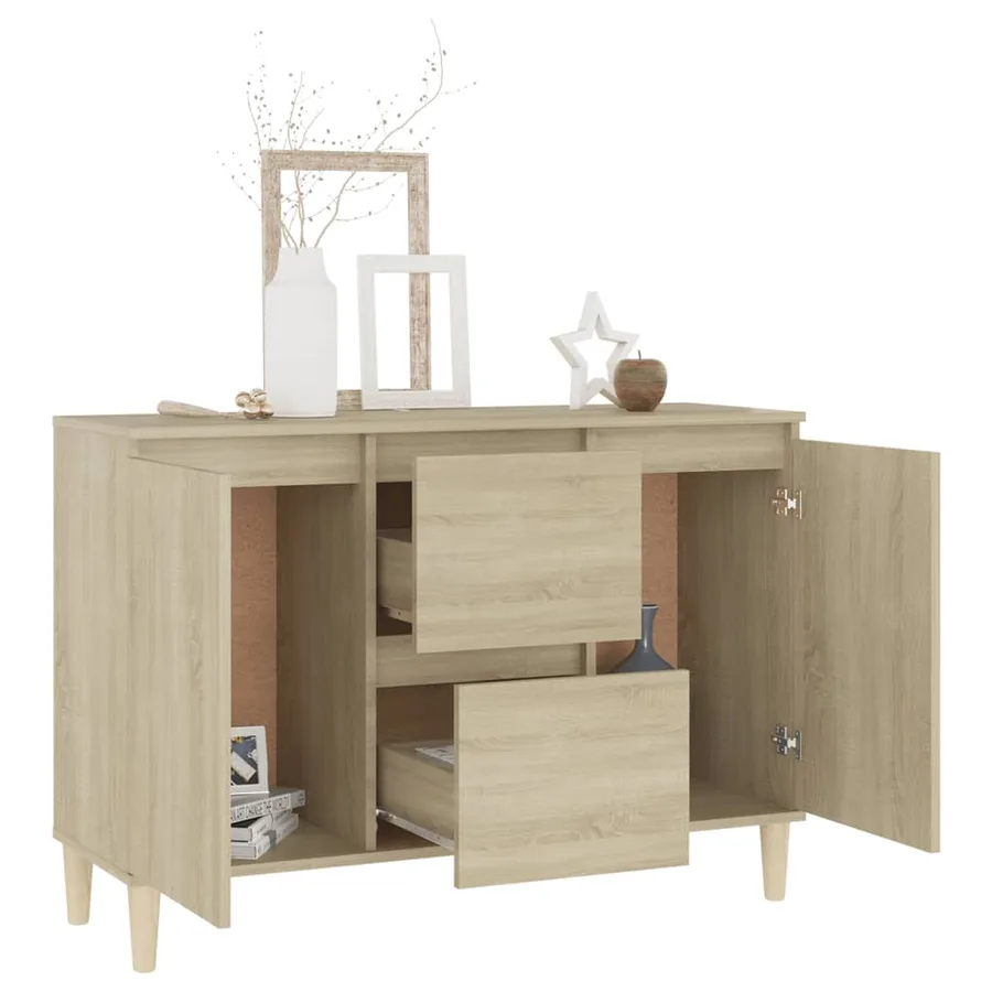 Buffet chêne sonoma 101x35x70 cm bois d'ingénierie - 3