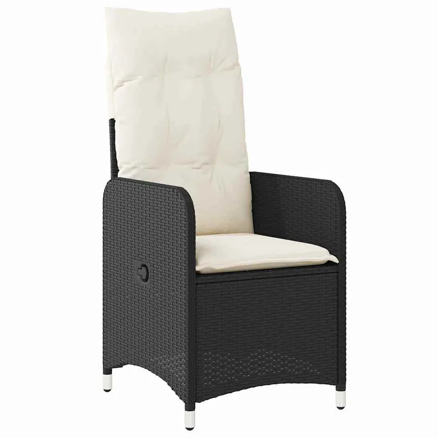 Ensemble de salle à manger pour jardin 5 pcs Noir polyrotin - 6