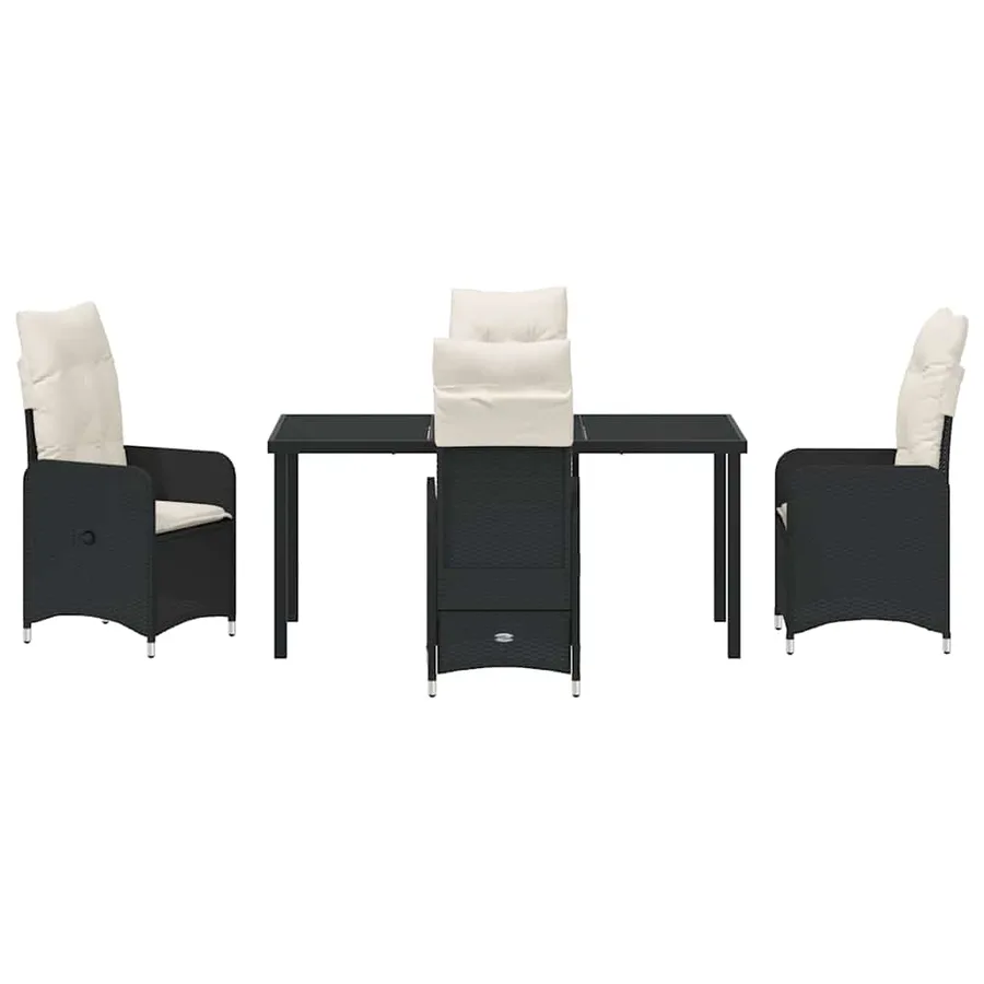 Ensemble de salle à manger pour jardin 5 pcs Noir polyrotin - 7