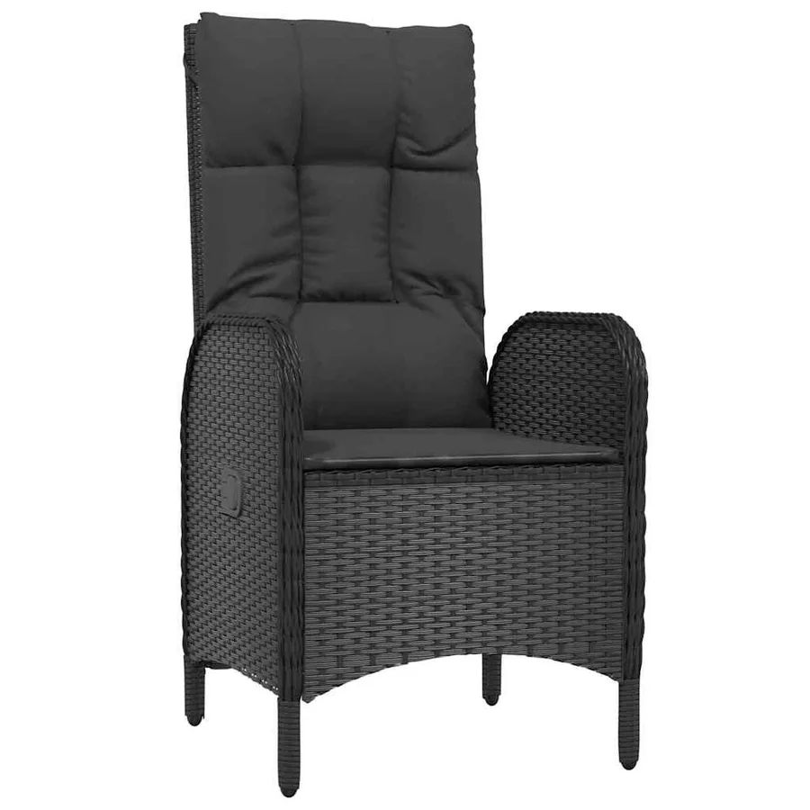Ensemble de salle à manger pour jardin 7 pcs Noir polyrotin - 6