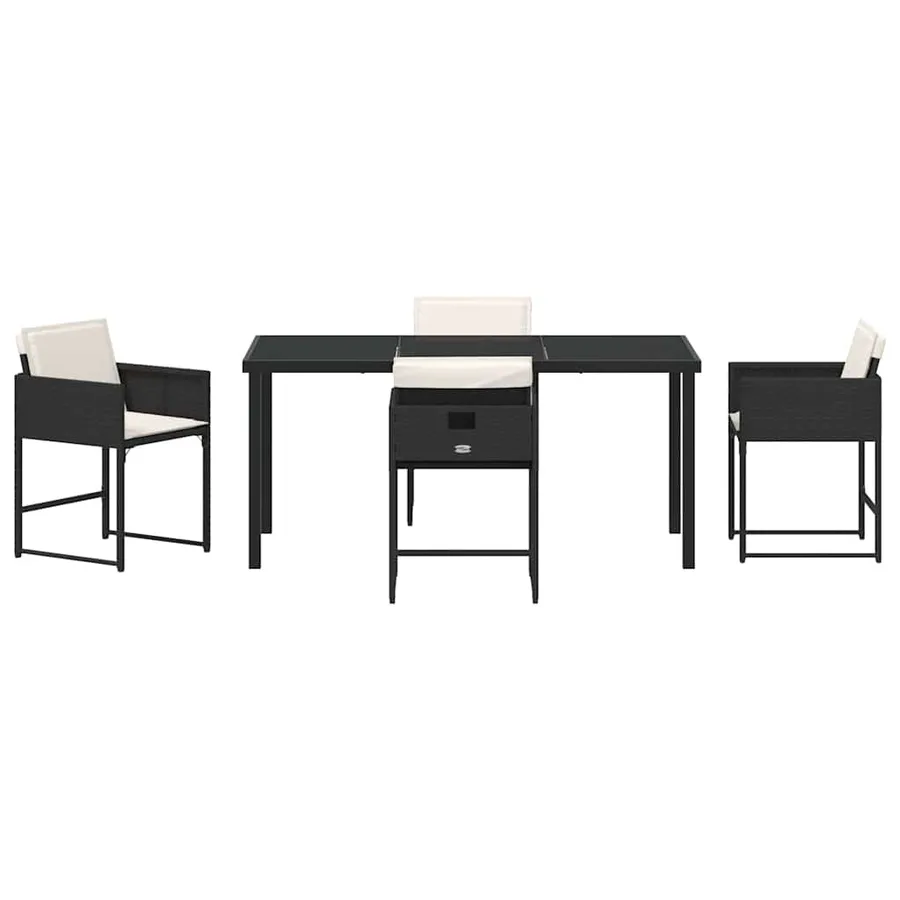 Ensemble de salle à manger pour jardin 5 pcs Noir polyrotin - 7