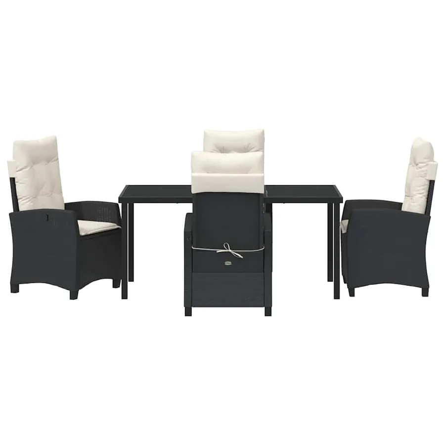 Ensemble de salle à manger pour jardin 5 pcs Noir polyrotin - 7
