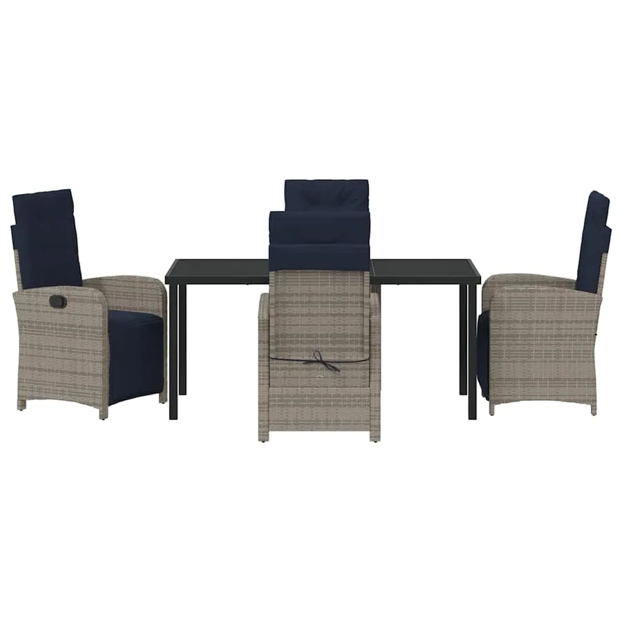 Ensemble de salle à manger pour jardin 5 pcs Gris polyrotin - 7