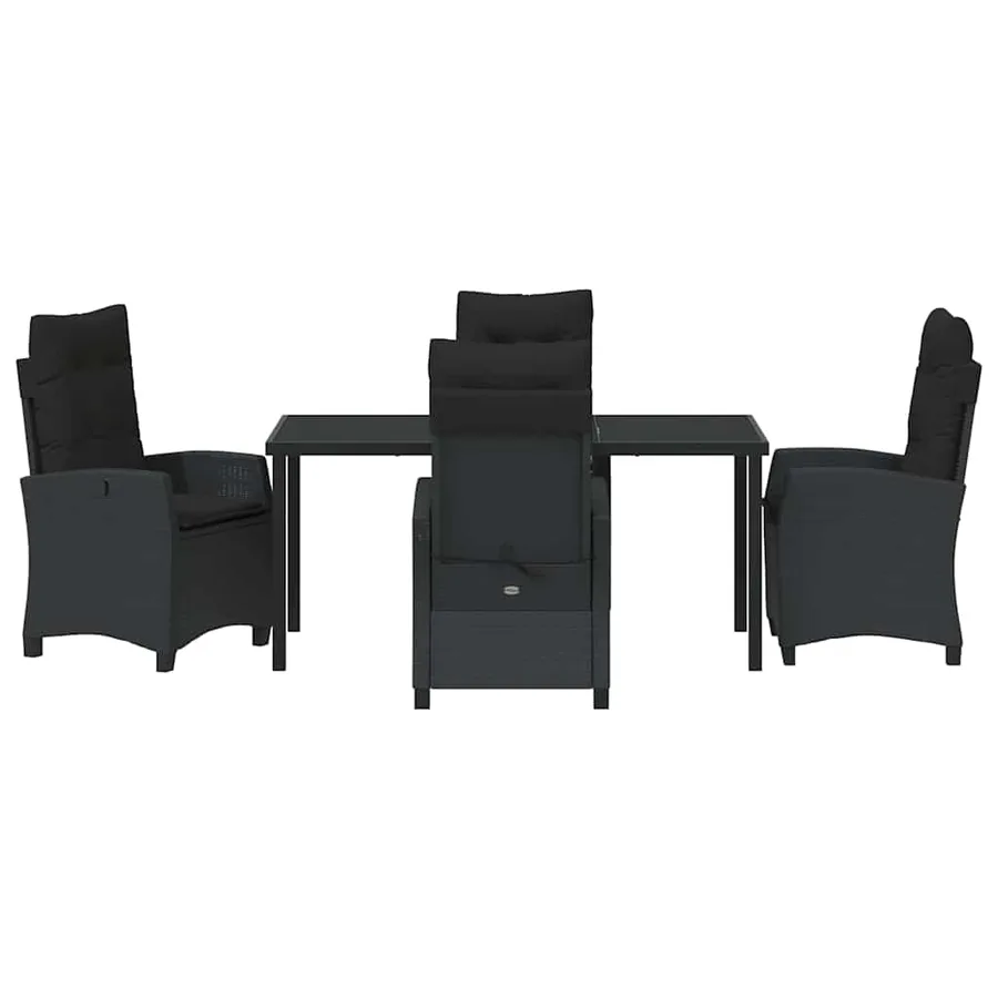 Ensemble de salle à manger pour jardin 5 pcs Noir polyrotin - 7