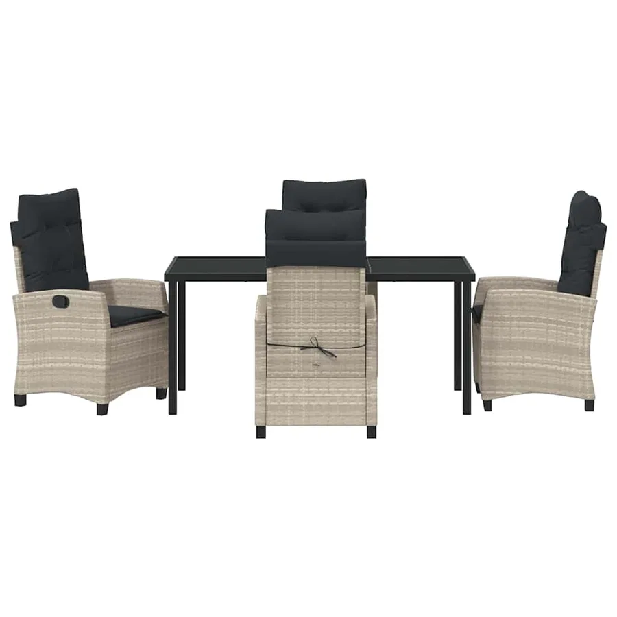 Ensemble de salle à manger pour jardin 5 pcs Gris clair - 7