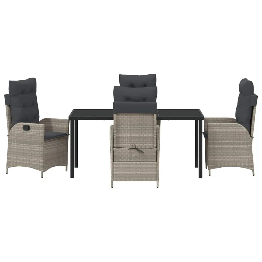 Ensemble de salle à manger pour jardin 5 pcs Gris clair - 7