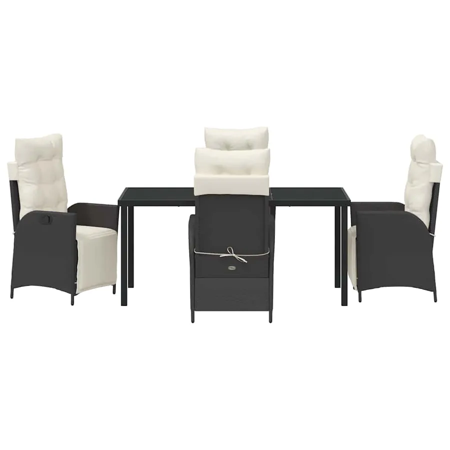 Ensemble de salle à manger pour jardin 5 pcs Noir polyrotin - 7