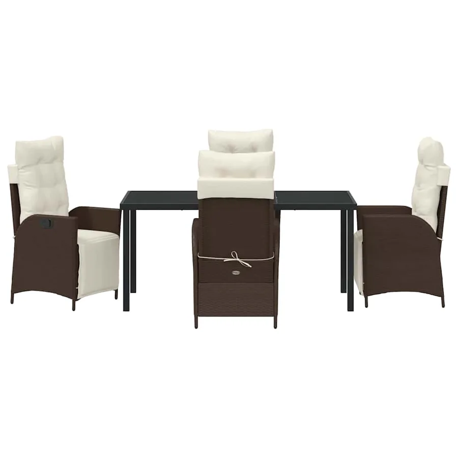 Ensemble de salle à manger pour jardin 5 pcs Marron polyrotin - 7