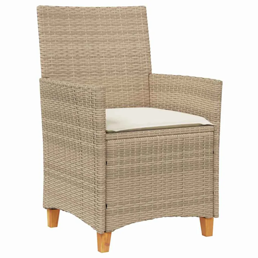 Ensemble de salle à manger pour jardin 5 pcs Beige polyrotin - 6