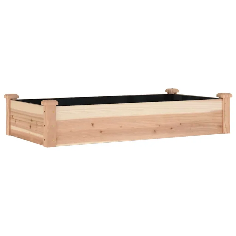 Lit surélevé de jardin doublure 120x60x25 cm bois massif sapin - 2